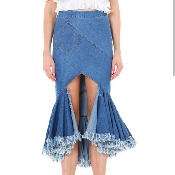 Beulah Style Mermaid Denim Skirt - Picture 5 of 5